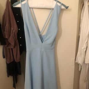 Blue low cut dress